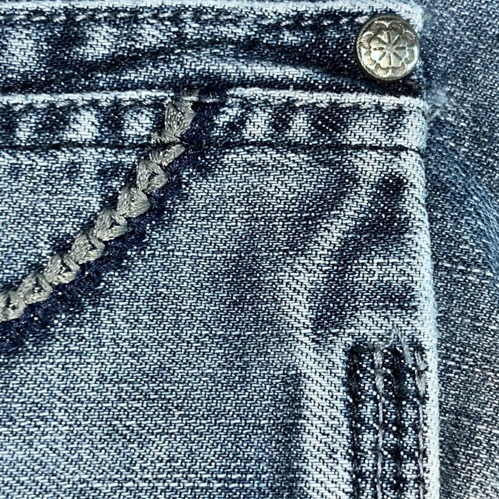 VINTAGE D&G DOLCE & GABBANA EMBROIDERED & STUDDED LOW RISE FLARE JEANS - 30 / 34 - Picture 10 of 16